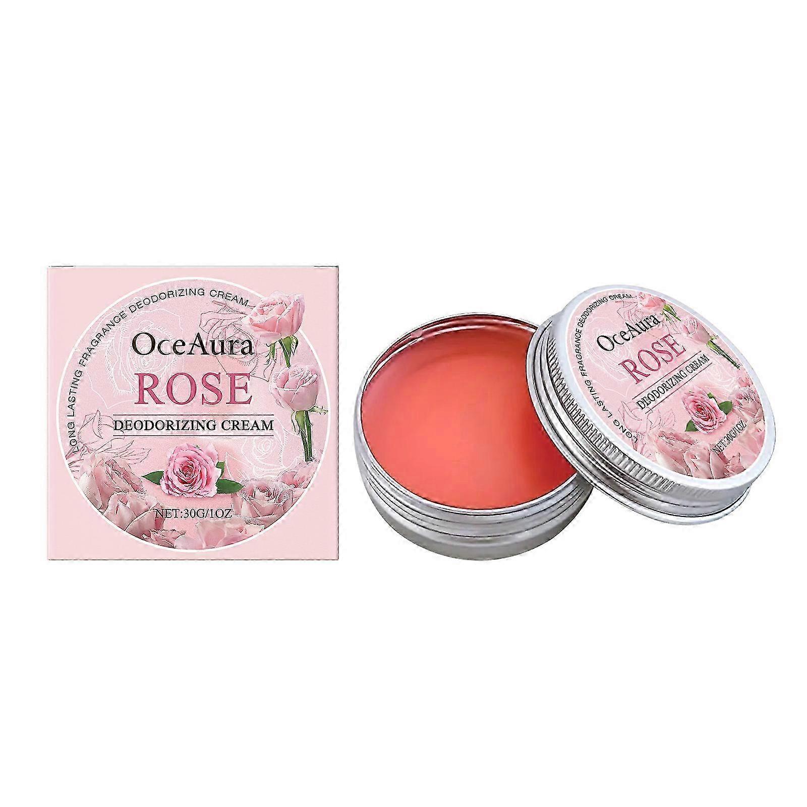 2025 OceAura Rose Fragrance Cream Odor Removing Peony Lily Plant Extract Mild Formula Portable, Refreshing, Non Sticky