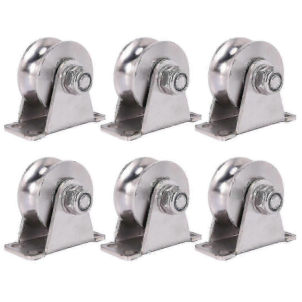 6pack tipo U Bloque de polea de acero inoxidable Cojinetes mudos Ranura Rueda de pista de rodillos deslizantes