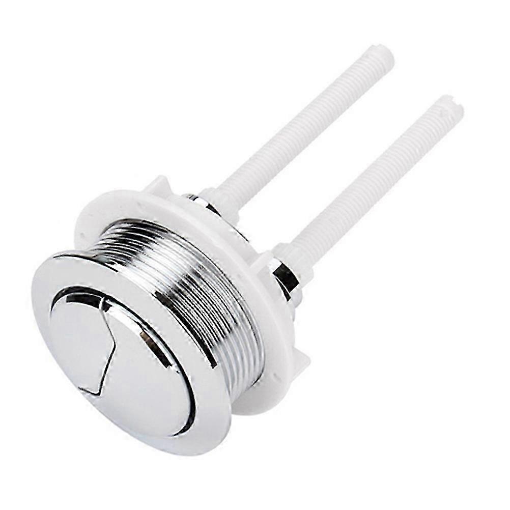 114mm Silver Dual Flush Toilet Water Tank Push Buttons Rods Round Button Switch