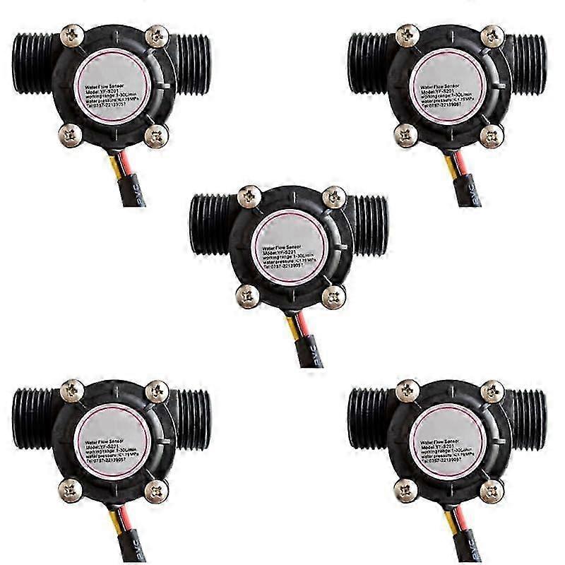 2025 5pcs YFS201 G1/2 Water Flow Sensor flowmeter Hall Flow Sensor Water Control 130L/min 2.0MPa