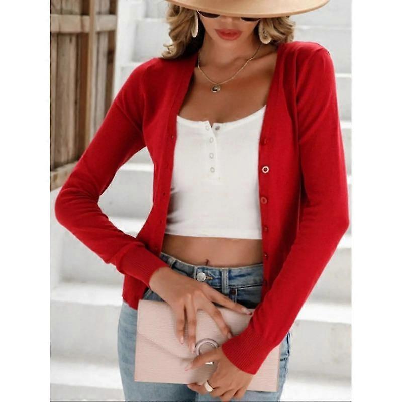 Autumn Women's Button Knit Cardigan Sweater Jacket