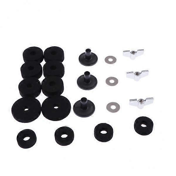 2X MagiDeal Drum Set 3 Cymbal Sleeves, 3 Wing Nuts, 3 Washers, 12 Cymbal Felts