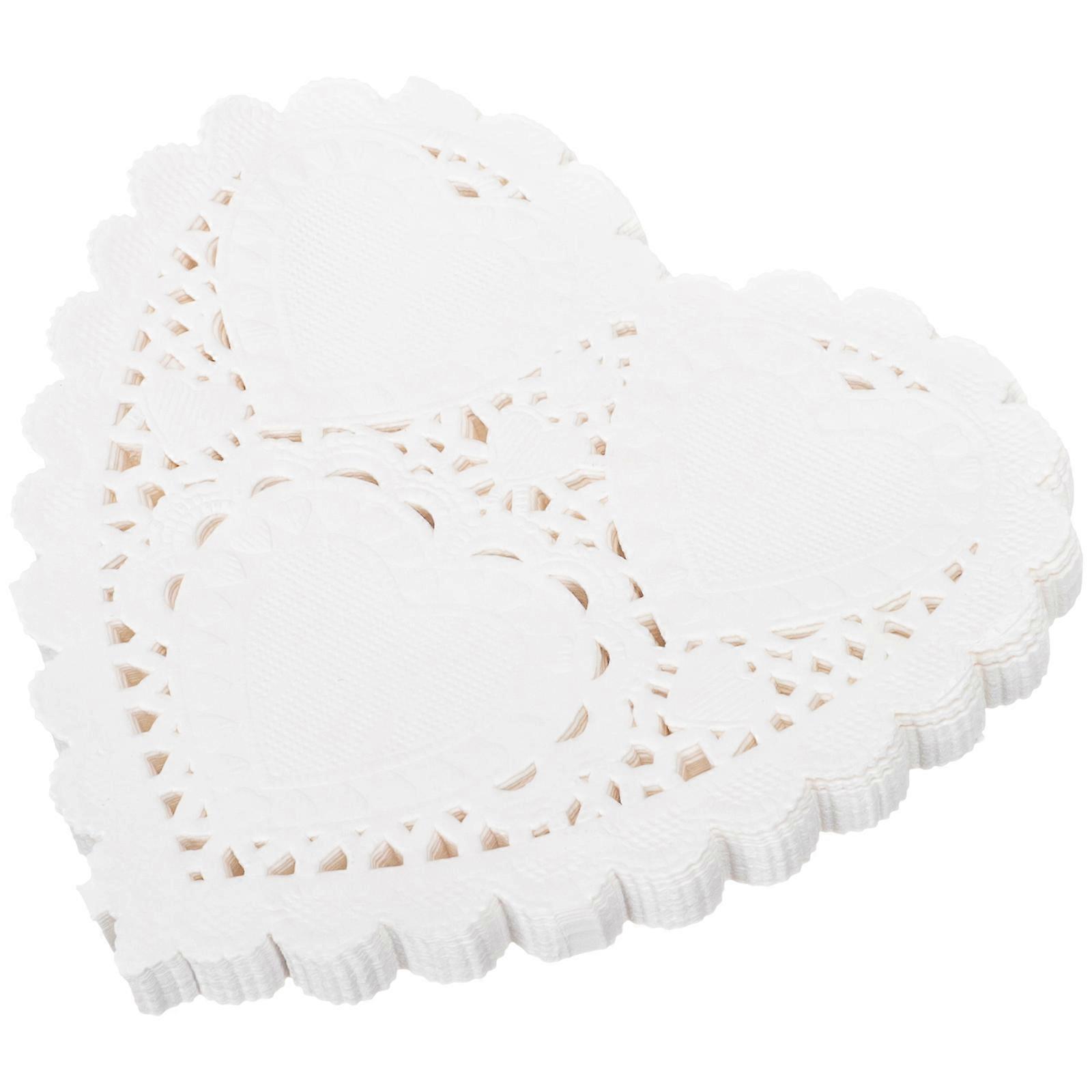 Heart Shape Paper Doilies 300pcs Versatile Cake, Dessert & Tableware Decoration for Parties, Baking and Food Photography Backdrops