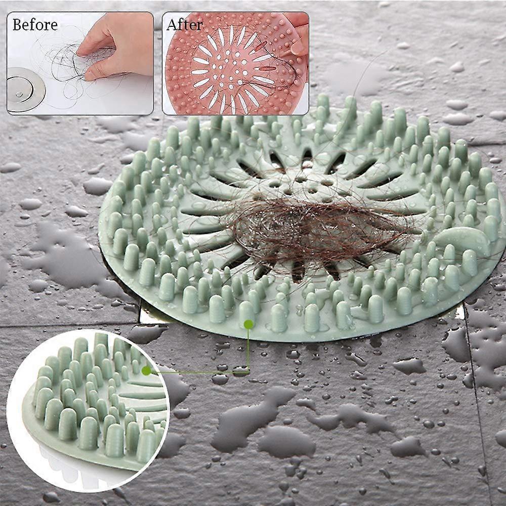 2pcs Drain Hair Catcher Silicone Shower Covers Sink Strainer Drain Filter Waster Stopper for Bathtub random color