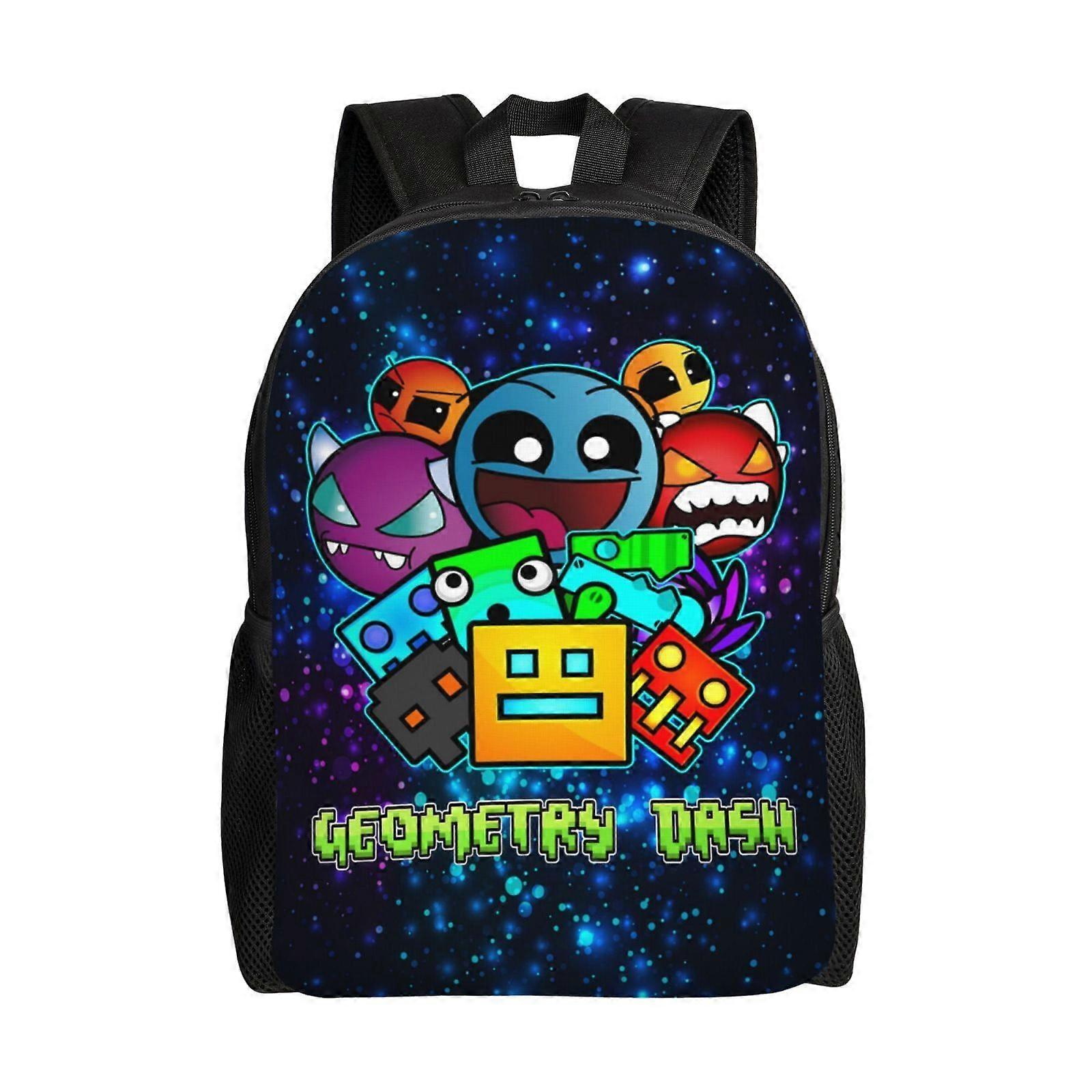 حقيبة ظهر مدرسية هندسية داش للأطفال حقيبة كتب كبيرة لمكتب المدرسة حقيبة كتف سفر خارجية خفيفة الوزن- hk5751
