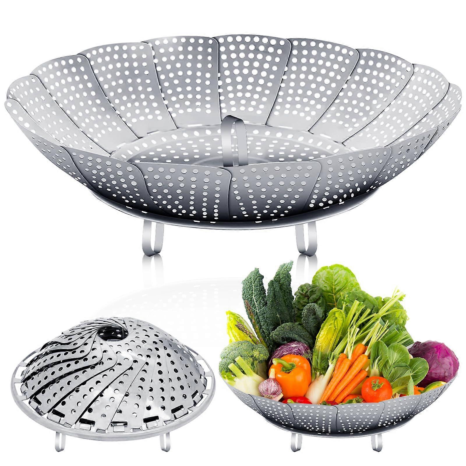 Steamer Insert Stainless Steel Nozzle for Cooking Pot 27 cm Adjustable Foldable