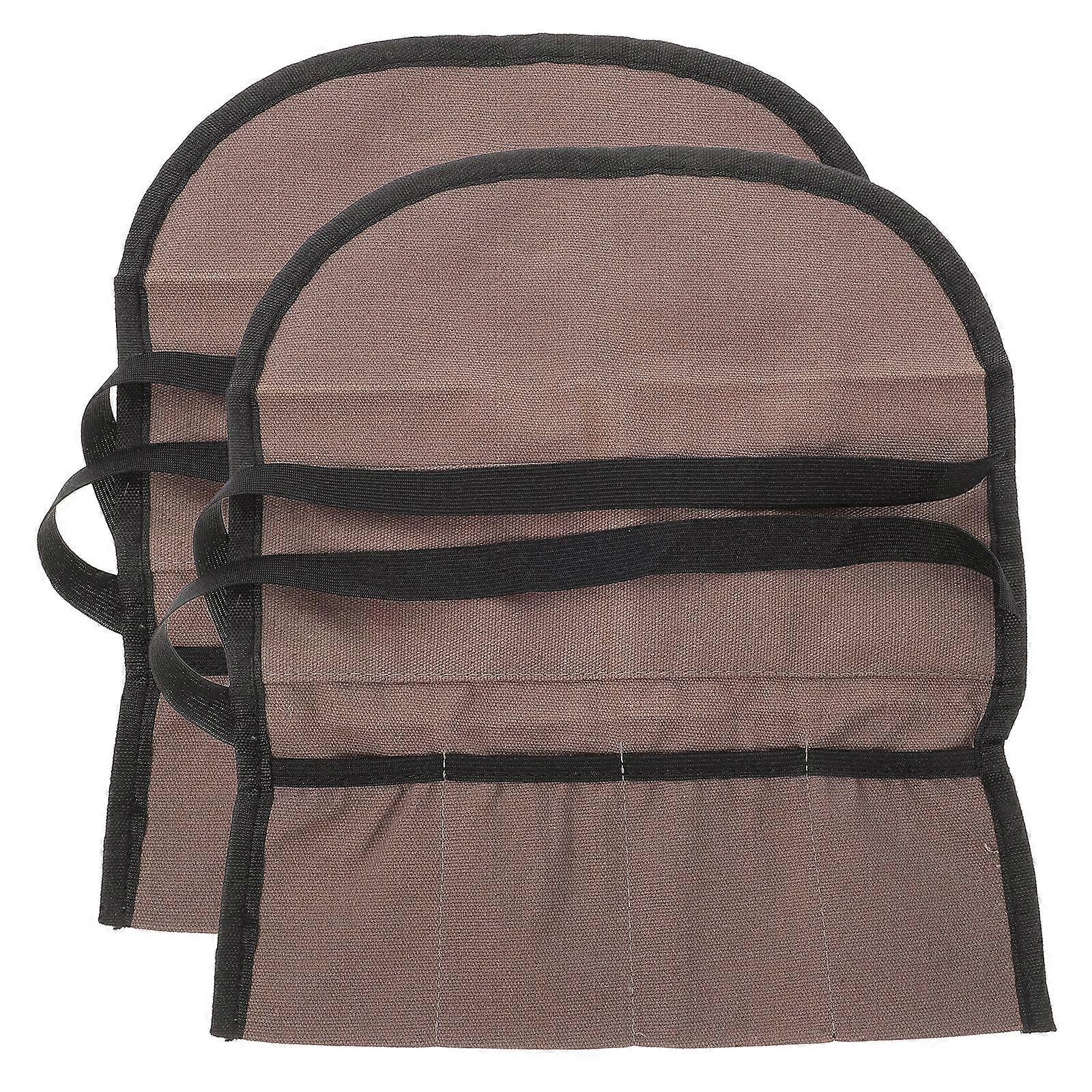 2pcs Tool Roll Canvas Pouch Organizer Multi-purpose Storage Bag Roll Up Bag