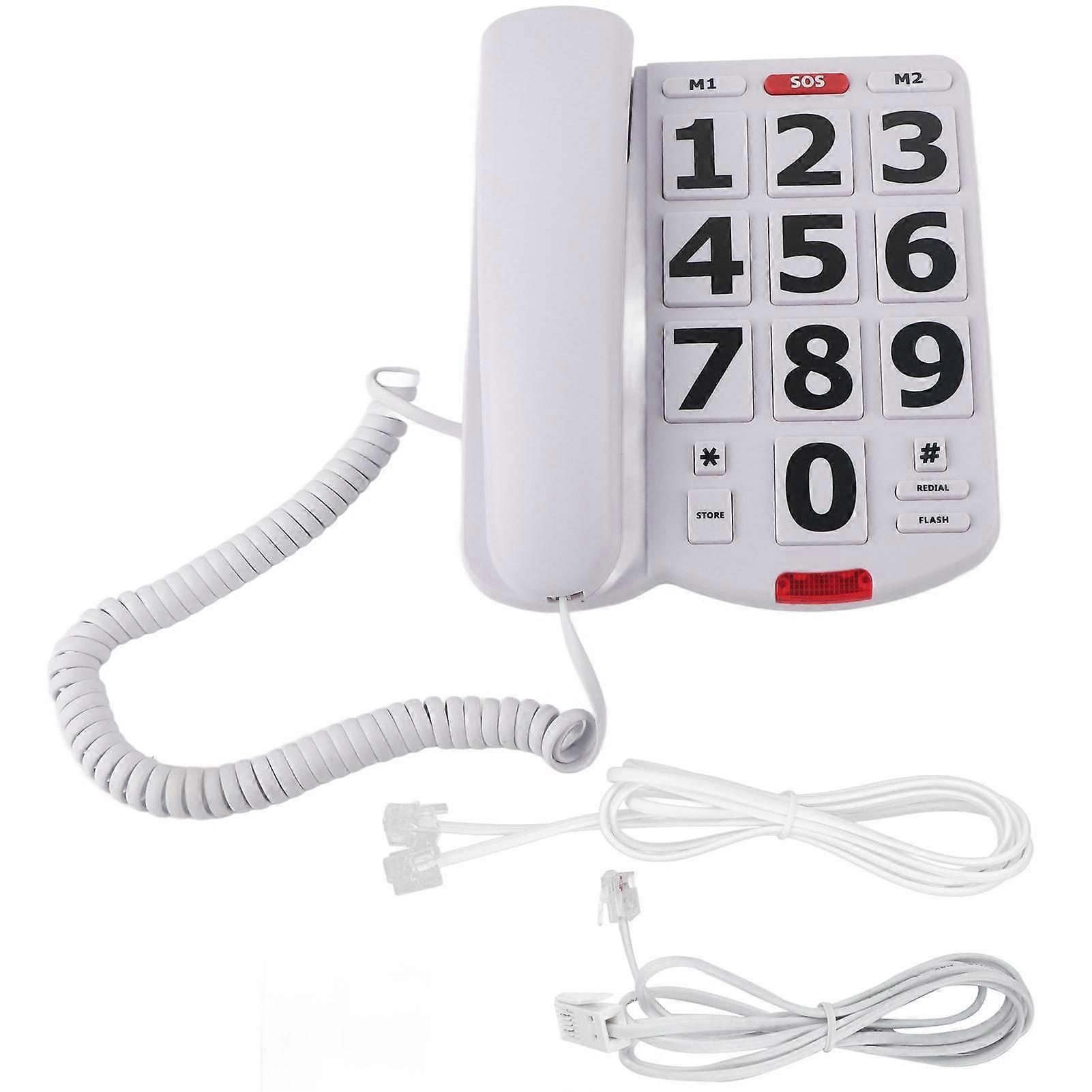 Big button corded landline phone with large, easy-to-read buttons and super loud ringers