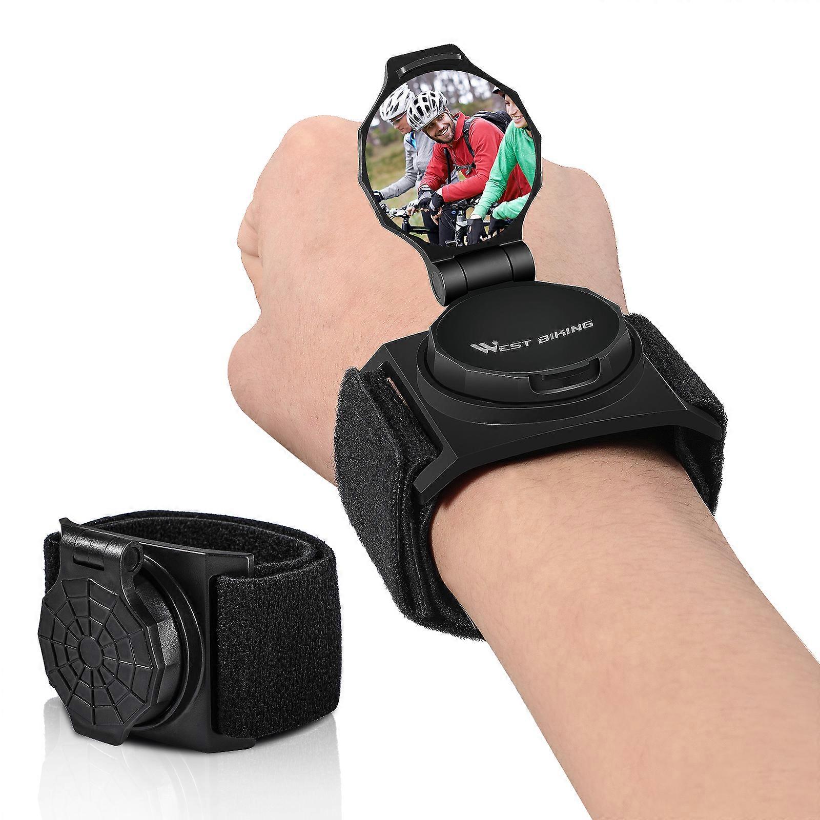 WEST BIKING Bike Wrist Rearview Mirror 360° Rotate Convex Reflector Arm Mirror Cycle Accessories Bicycle Adjustable Rotatable Mirror