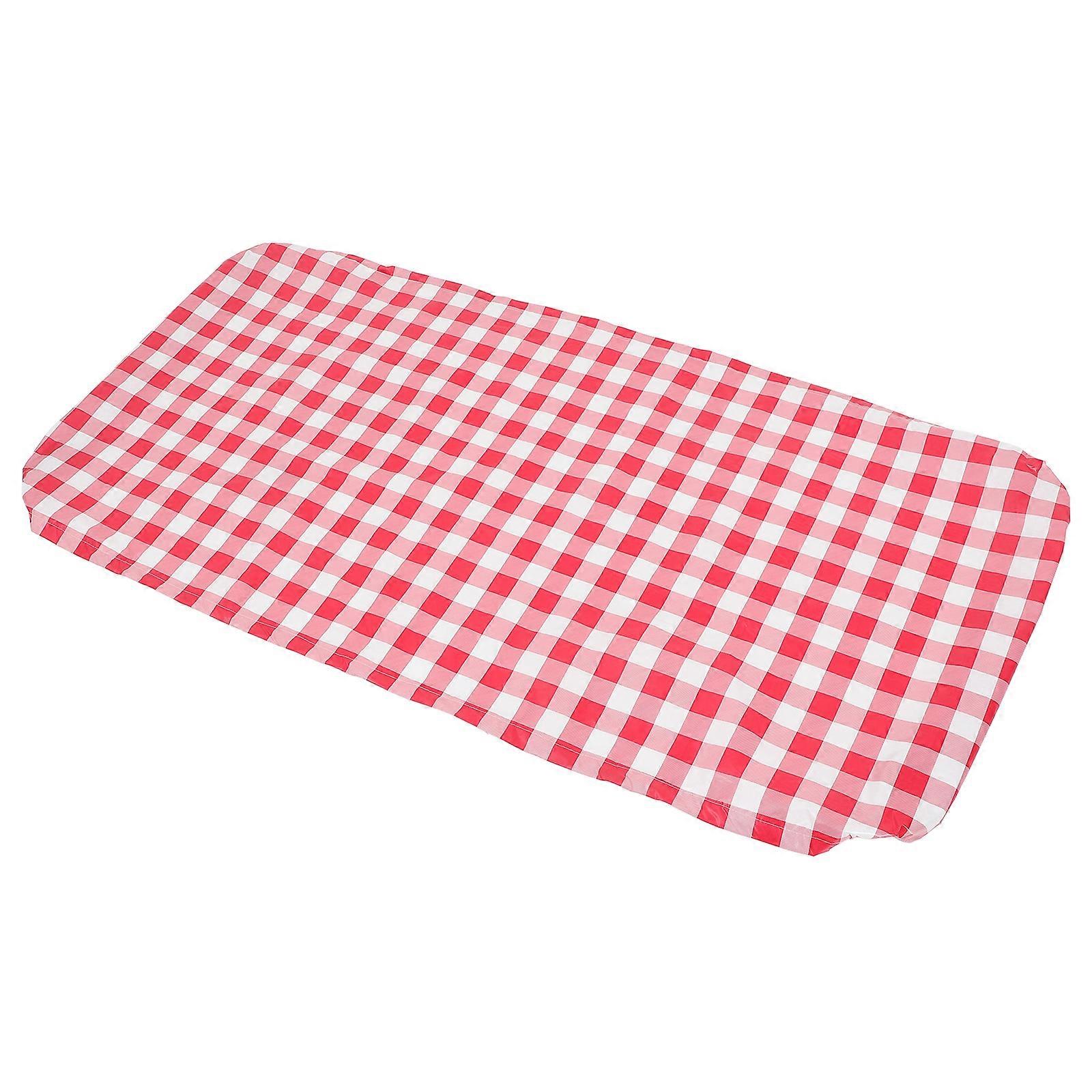 Patio Table Cloth High Elasticity Checked Table Cover PVC Flannel For Camping 183.00X76.00X0.10CM Easy To Install 1Pack