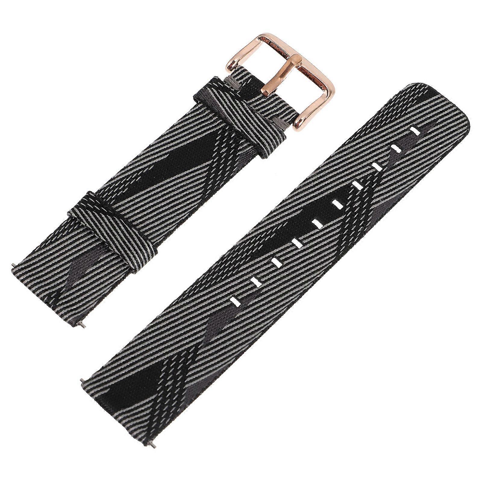 Canvas Watch Band Chic Daily Style Replacement Strap For Men Women 21X2CM Striped 1Pcs