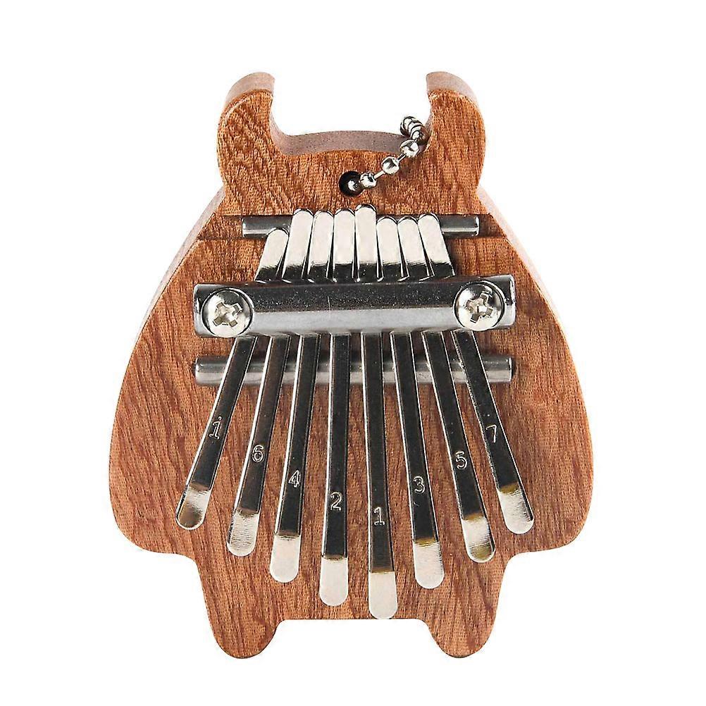 Small Thumb Piano Portable Instrument 8-Tone Fingertip Kalimba Any Time Use Wooden 1Pcs