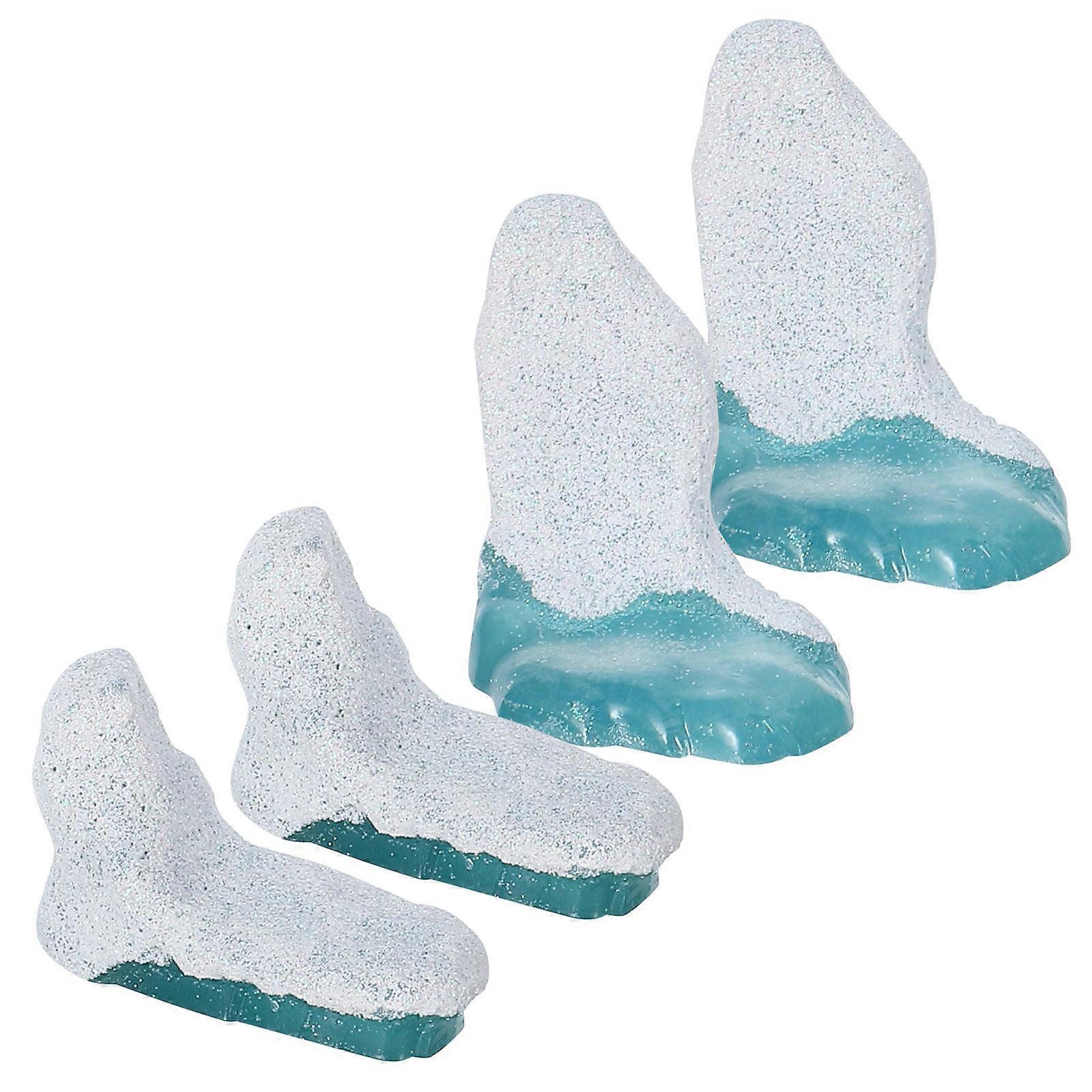 4 adet Mini Buzdağı Figürleri Arktik Temalı Mikro Manzara Dekor Reçine Modelleri Yaratıcı Ev Masası Kitaplık Dekorasyonu için