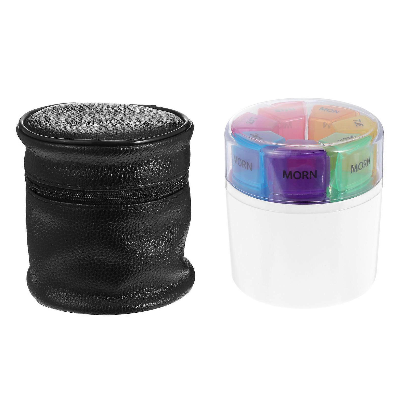 Cool Pill Holder Weekly 28 Compartments Container Assorted Color Light Protection Portable 1Set
