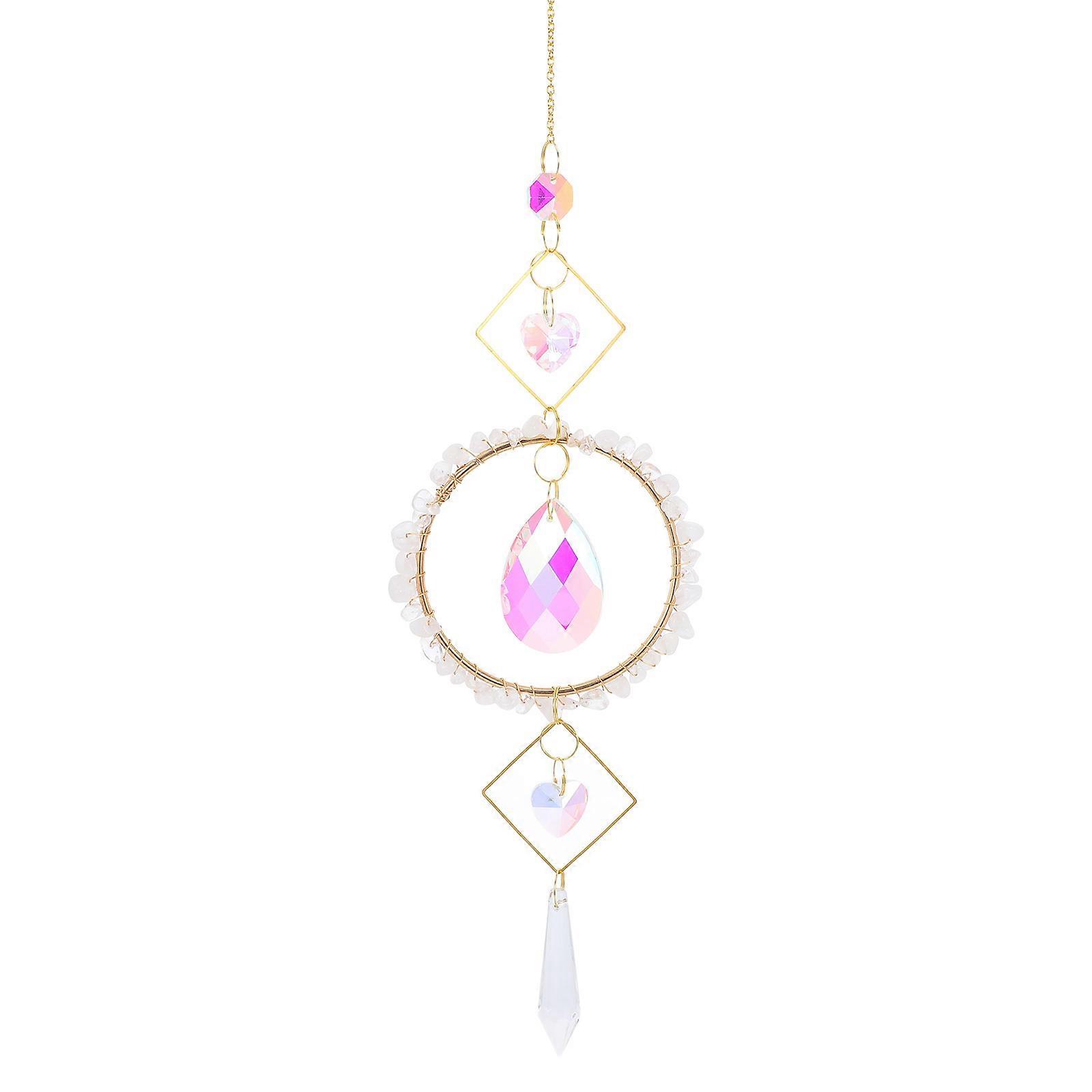 Sun Catcher for Windows Crystal Pendant for Garden Ornament Heart Shaped Fashionable Style 50.00X9.00X0.50CM 1Set