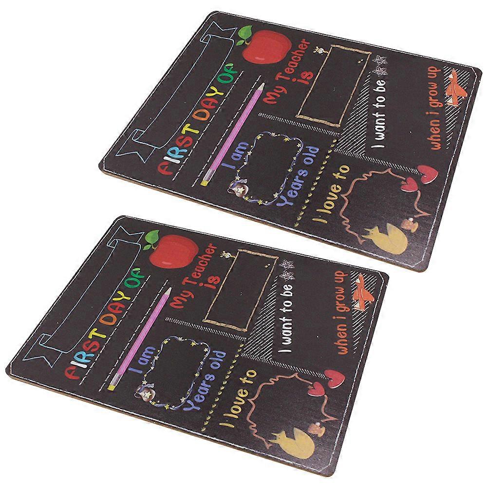 2pcs Double Sided Chalkboard Signs for First Day of School, Reusable DIY Photo Props for Back to School Decorations, Preschool Classroom Accessories