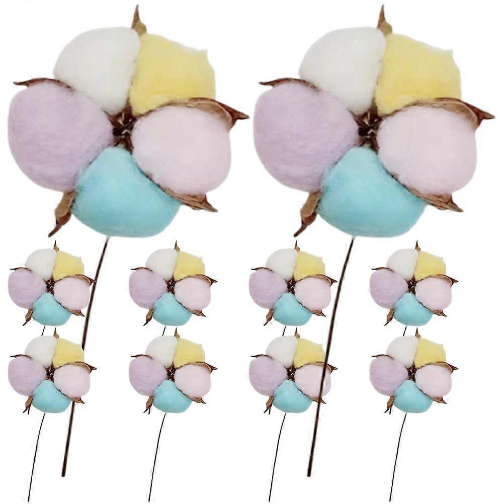10pcs Farmhouse Cotton Stem Dry Branches for Flower Arrangement Decor