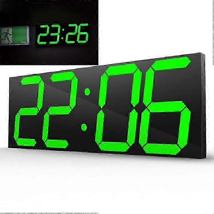 (Green Font) Wall Sticker Led Wall Clock Decorative Clock Creative Acrylic Mirror Clock Us Plug Remote Version Sealed Box