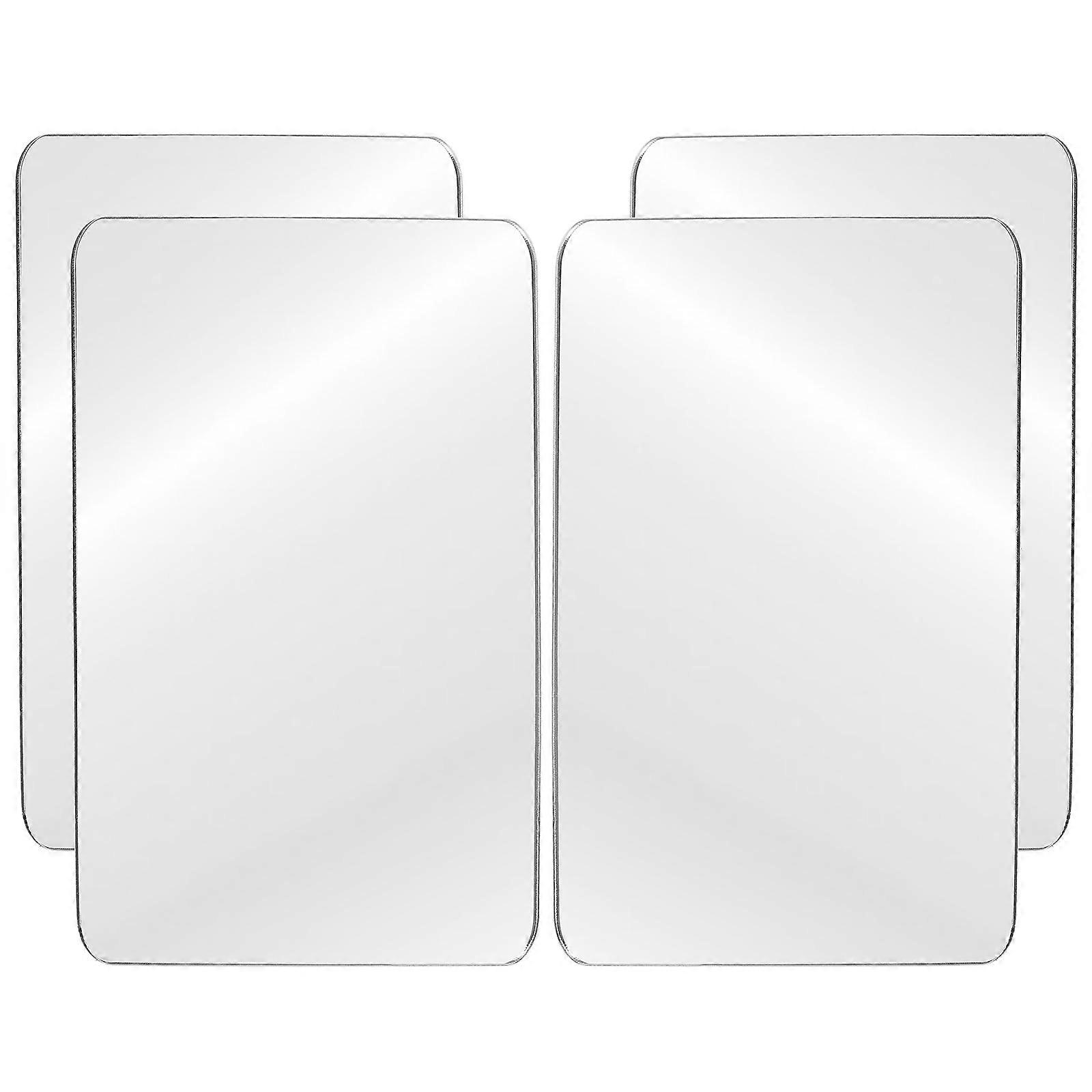 Self Stick Mirror Acrylic Sticker Design Removable Wall Decorations Bathroom 4Pcs