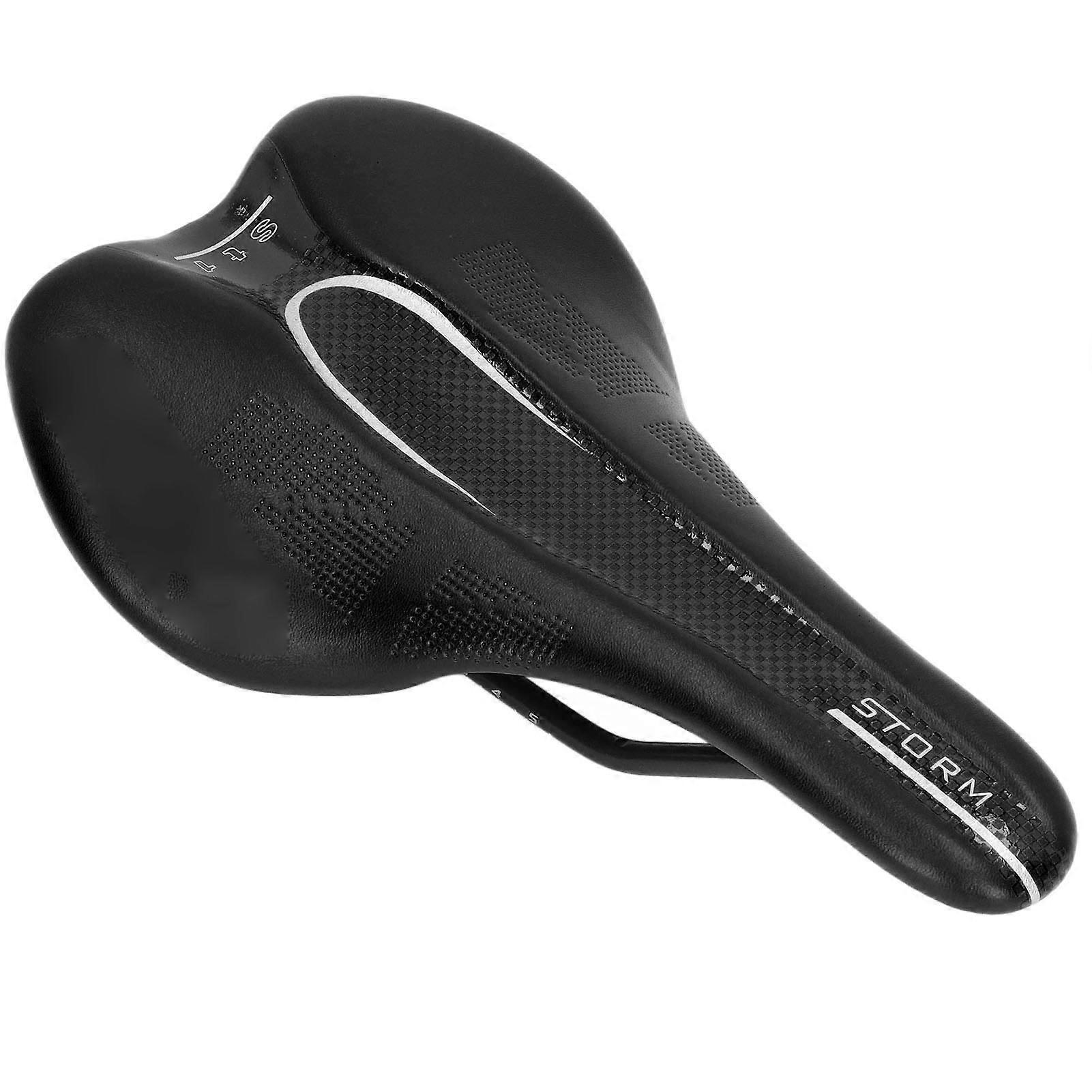 Lightweight MTB Saddle with Microfiber Leather for Road and Trail Bikes - Black