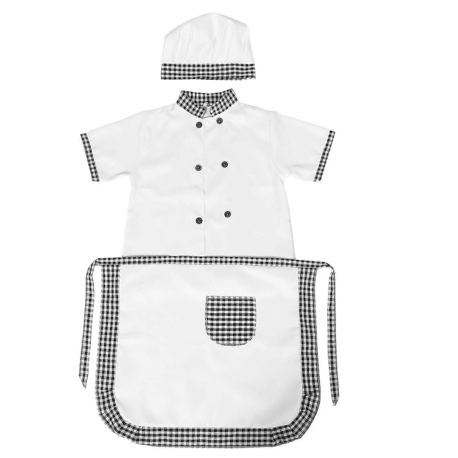 Chef Costume Apron with Pocket & Hat for Baking, Cooking, and Pretend Play – Gray