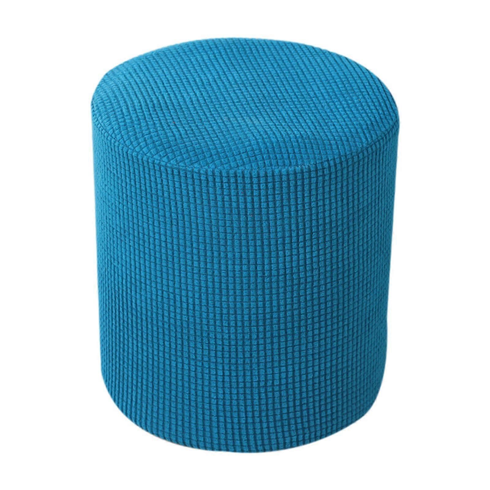 Ottoman Cover for Pouf, Stretchable Footstool Protector, Light Cyan, Sofa Accessory, Compatible with Standard Ottomans