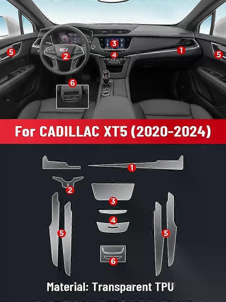 Anti-scratch Car Interior Center Console Media Dashboard Navigation TPU Protector Film For Cadillac XT5 2020-2024 Sticker