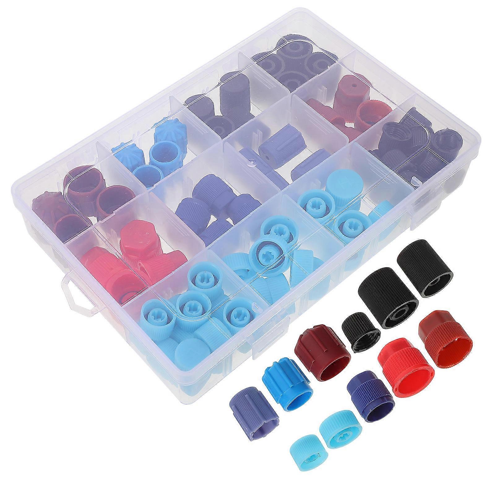 77pcs Vehicle Valve Core Caps Kit – Durable Protective Covers for Car AC Systems, Easy DIY Installation, Universal Fit for Multiple Brands