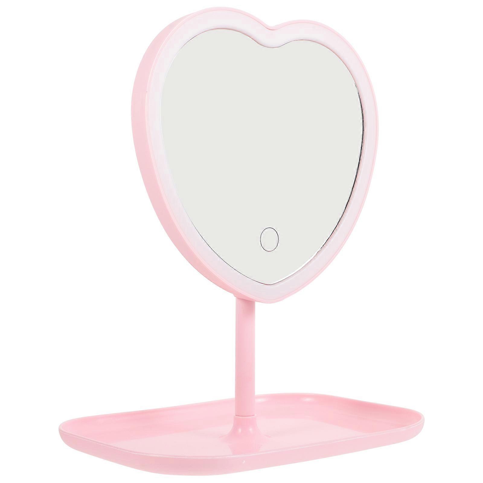 Table Makeup Mirror Led Lighting Dimming High-definition Reflection Non-distortion Rechargeable 1Pack