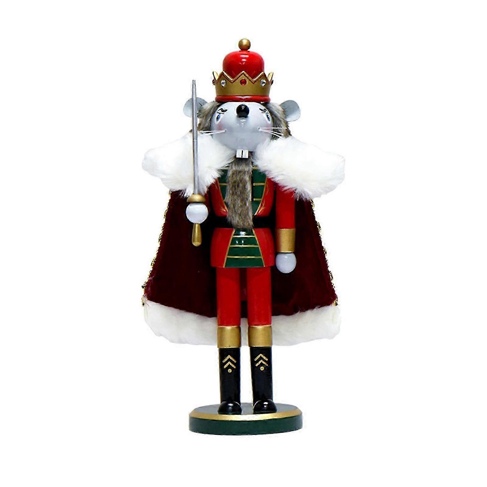 2025 Latest Model Multifunctional 36cm Wood King Nutcrackers Figurine Desktop