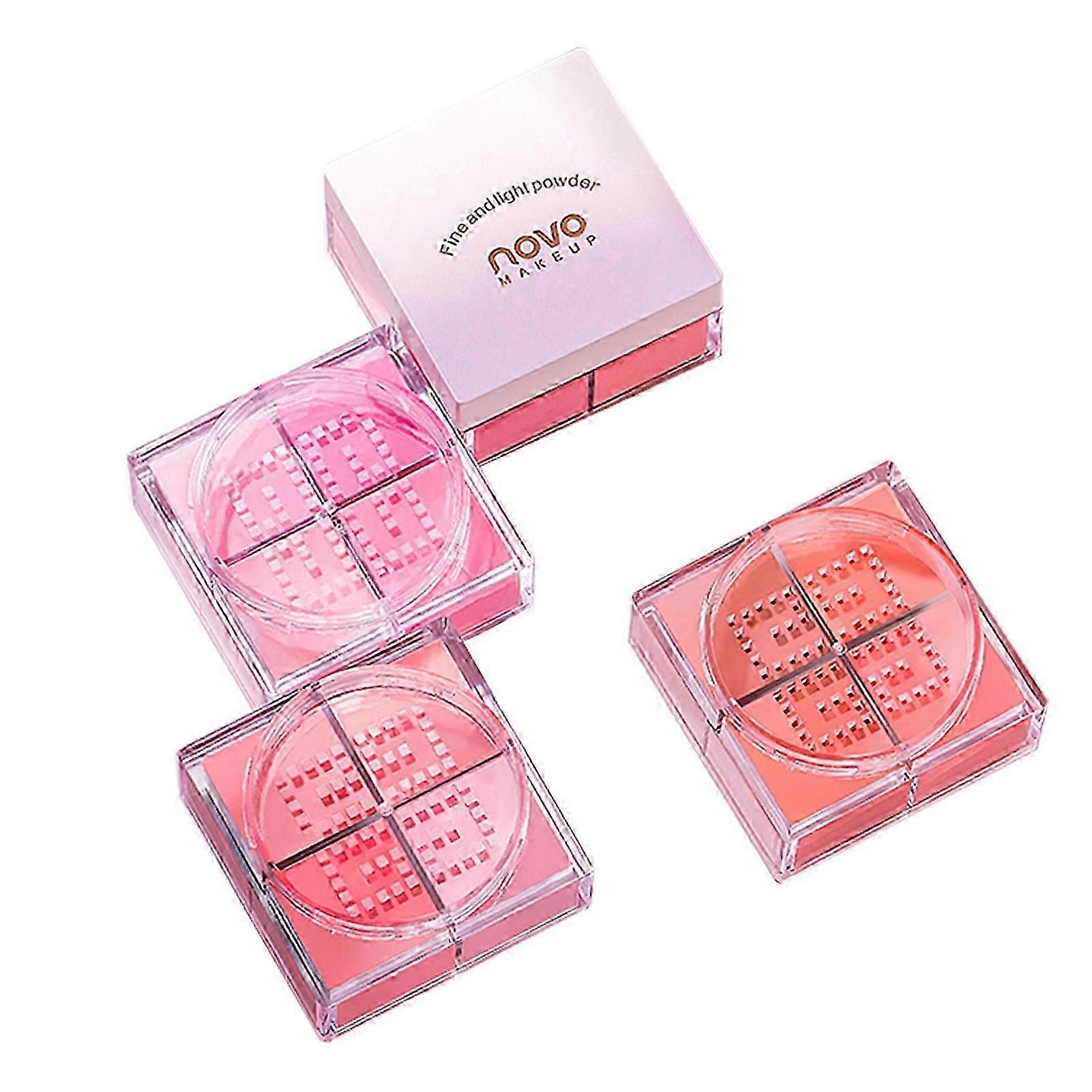Four Grid Blush Matte Powder Brighten Easy To Color Rouge Blusher Face