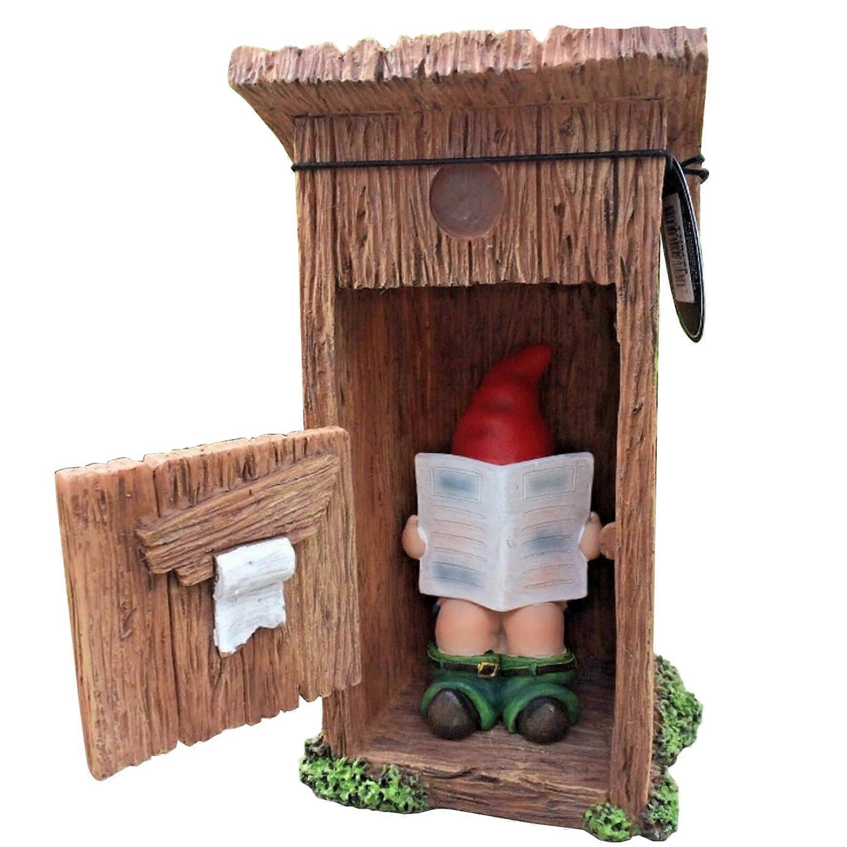 Funny Gnomes Outdoor Garden Gnomes Inappropriate Naughty Gnome Statue Resin Newspaper Reading in Toilet Funny Gnome Desk Ornaments