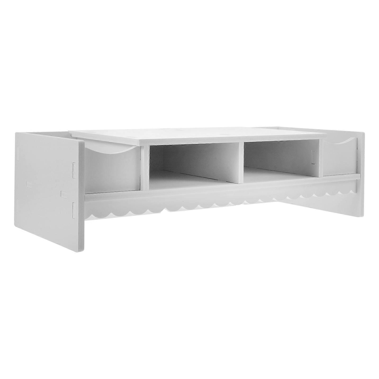 Monitor Stand Riser Creative Storage Bracket for Home Office Desktop White 1Set Item Organization