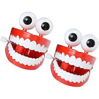 2 Pz Wind-up Giocattoli Denti Chiacchieroni