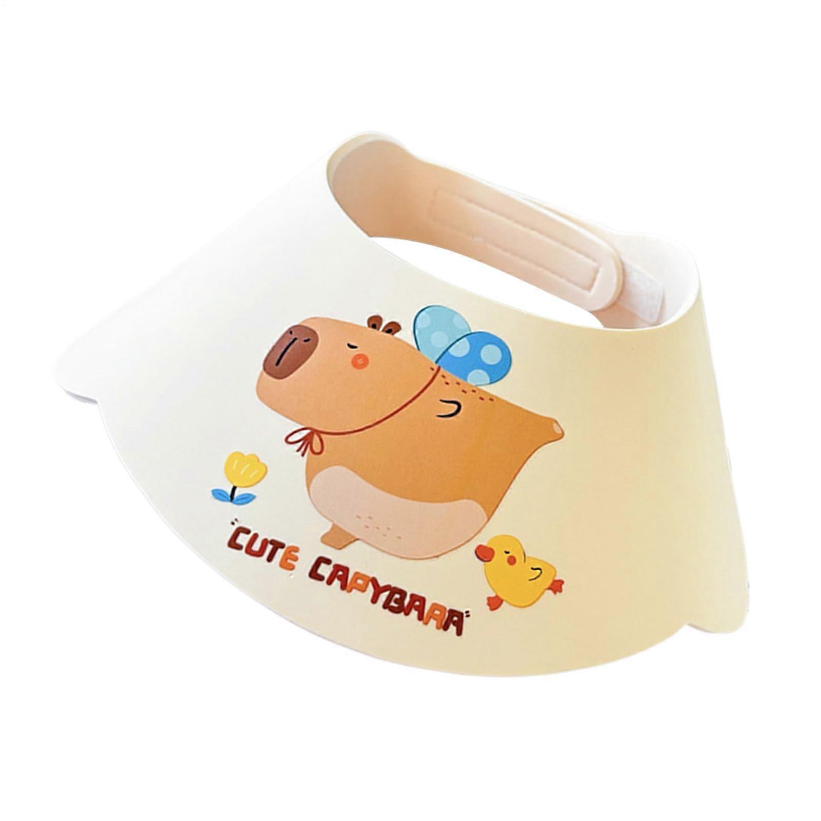 Baby Shower Cap, Capybara Design Head Protector, SplashProof Bath Accessory to Protect Eyes, Nose, and Neck for Toddlers.