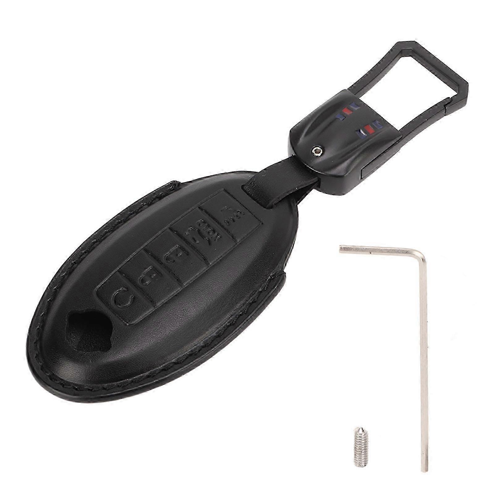 5 Buttons Smart Remote Car Key Case Leather Key Fob Cover Replacement for Suitable Brand Models