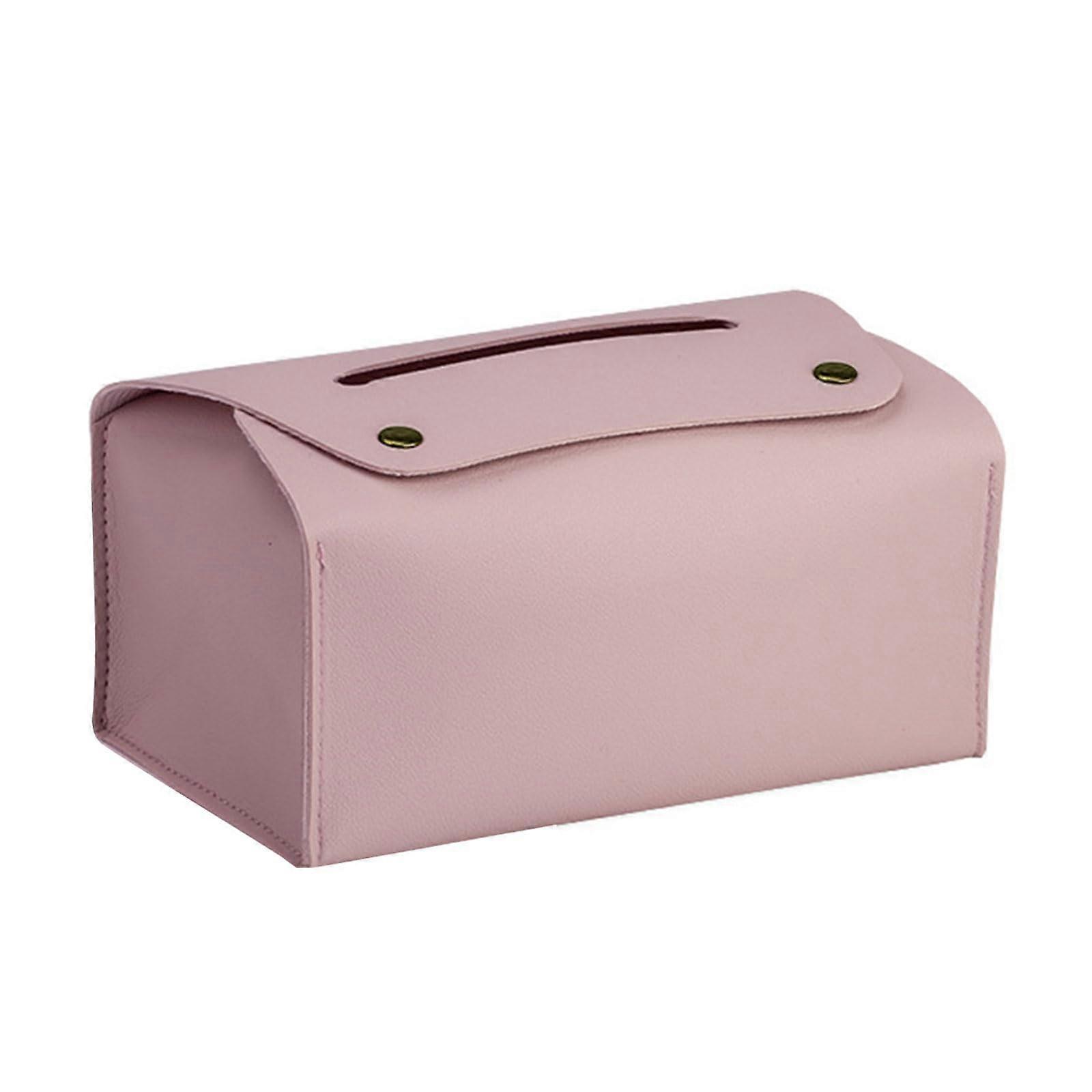 Elegant rectangular leather tissue box holder, fashionable tissue dispenser