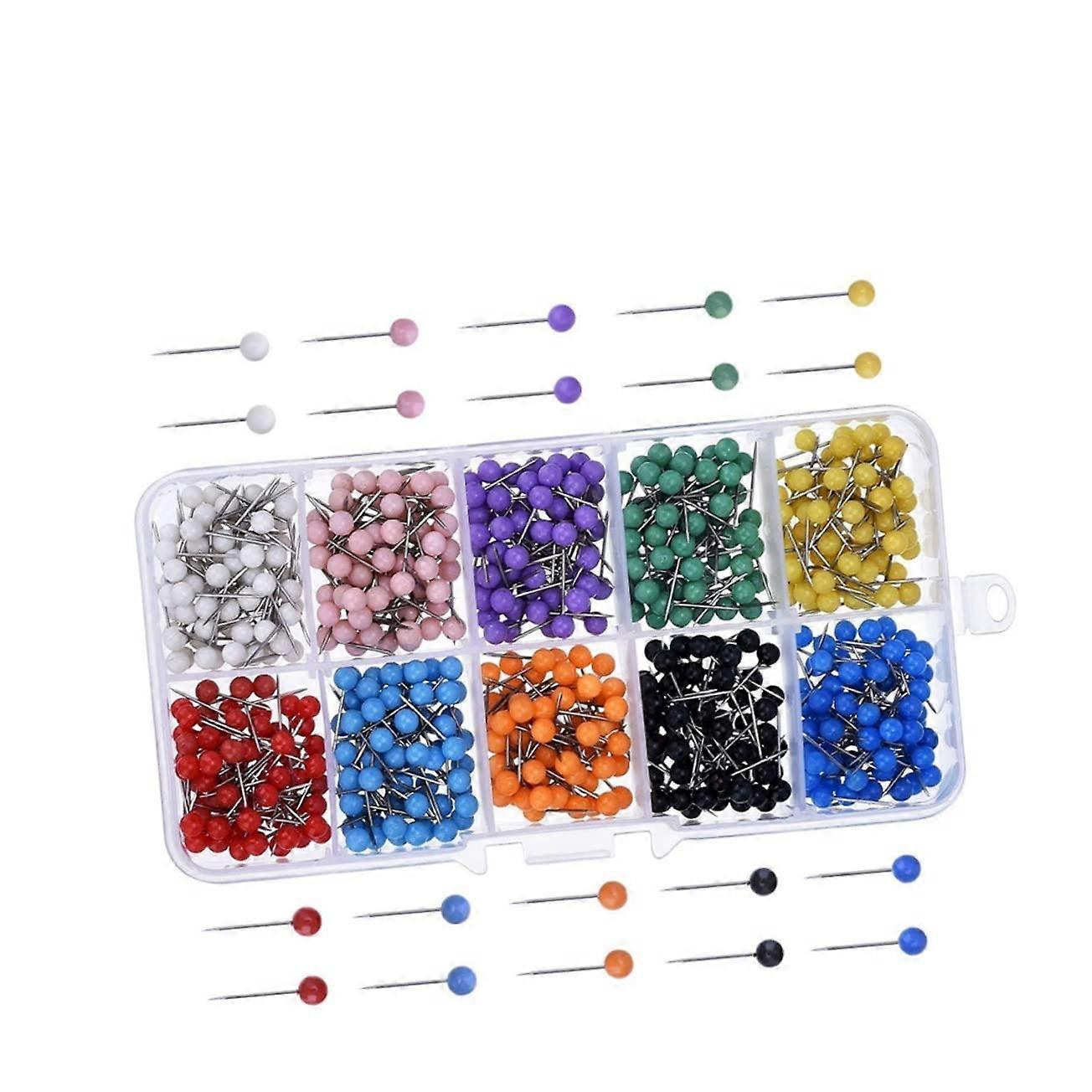 600 Pieces Plastic Push Pins, Card Push Pin Heads, Colorful Push Pins for Travel, Whiteboard Cards, Round Push Pins, Card Push Pins