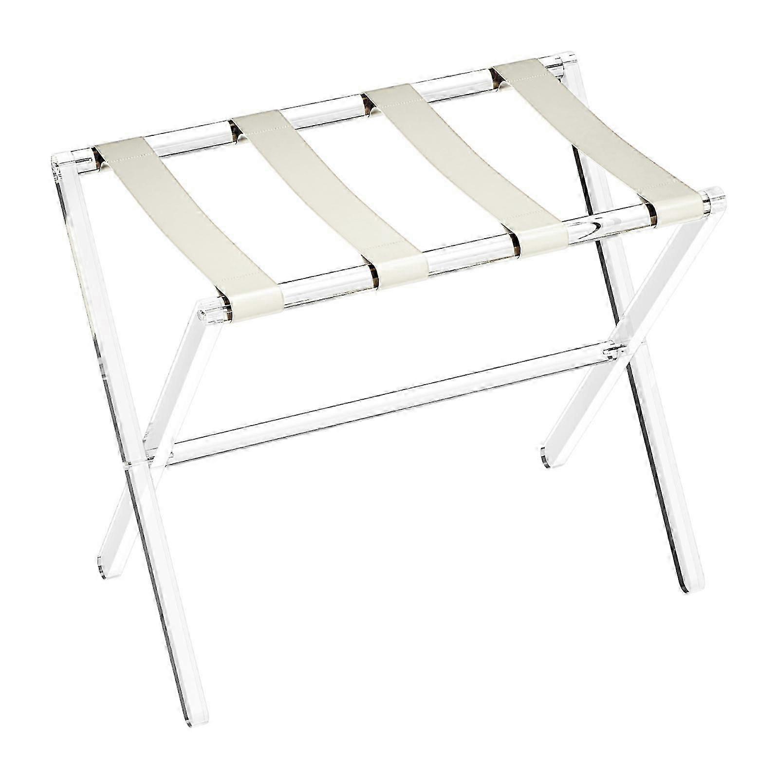 Heavy Duty Portable Acrylic Luggage Storage Rack with Handles, Fashion Suitcase Stand in Brown Color, Suitable for Various Brands