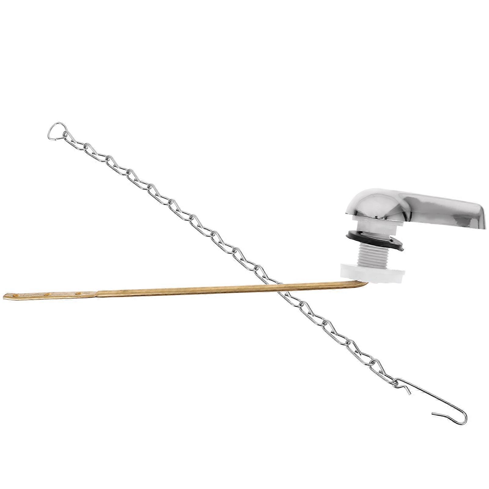 Toilet Flusher Replacement Kit with Chain and Flapper – Easy Install Handle for Old Style Cisterns – Stylish Tank Lever Arm for Convenient Bathroom