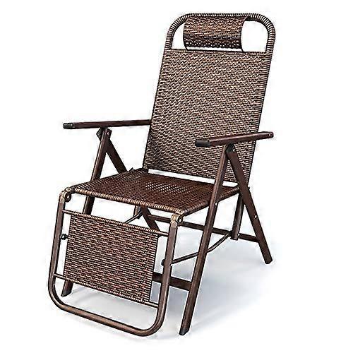 Foldable rattan zerogravity chair for 500 lbs, adjustable recliner for indoor and outdoor use with steel frame.
