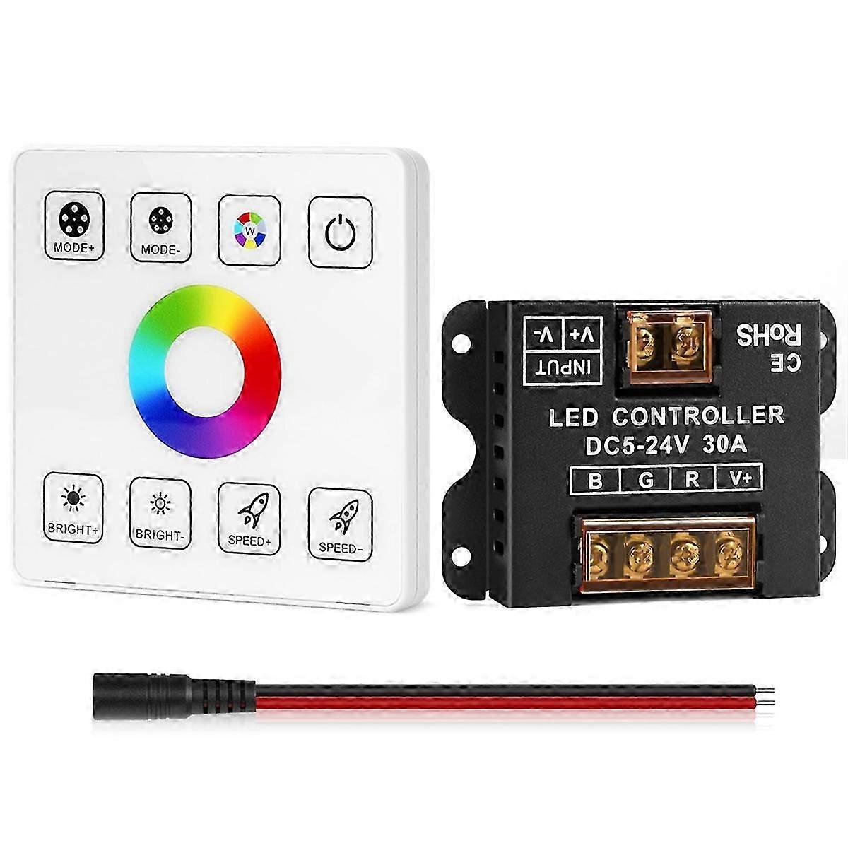 RF Touch Panel RGB LED Controller Kit, RGB LED Strip Lights Controller with RF Wireless Remote, for