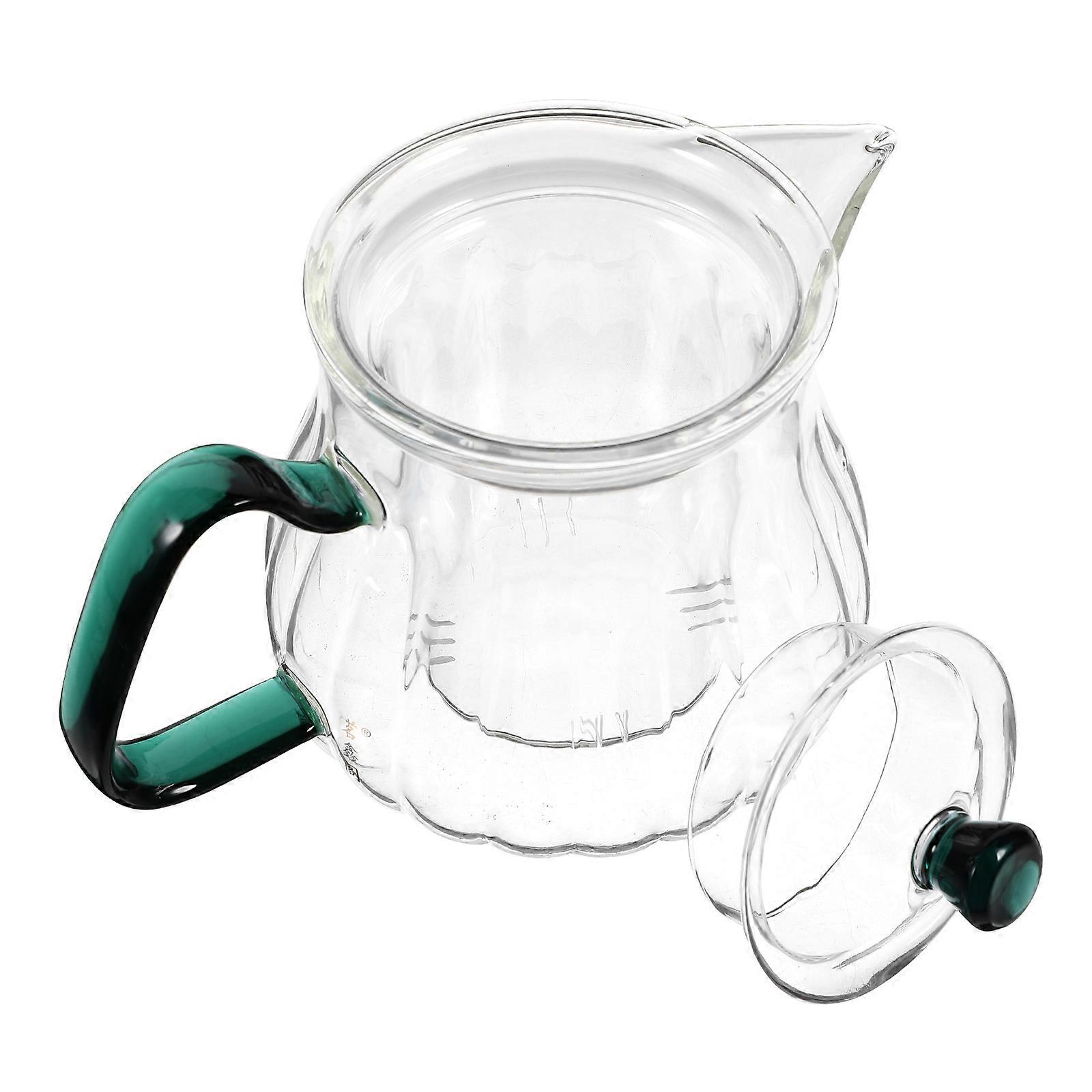 Teapot Filter Heat Resistant Glass Teapot For Loose Leaf Tea Office 570ML 1Pack