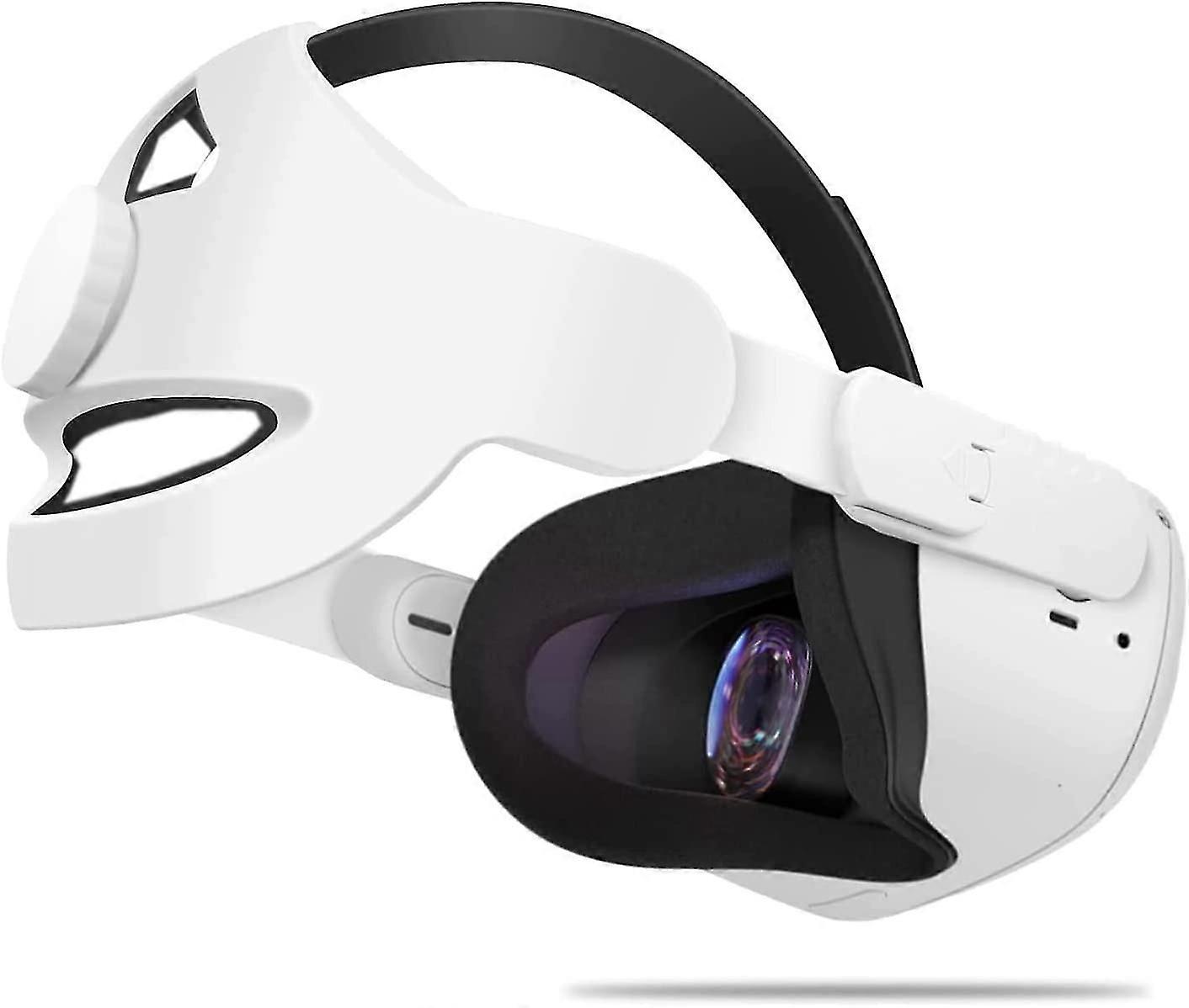 Adjustable Head Strap Compatible with Oculus Quest 2 Head Strap Accessory - White)