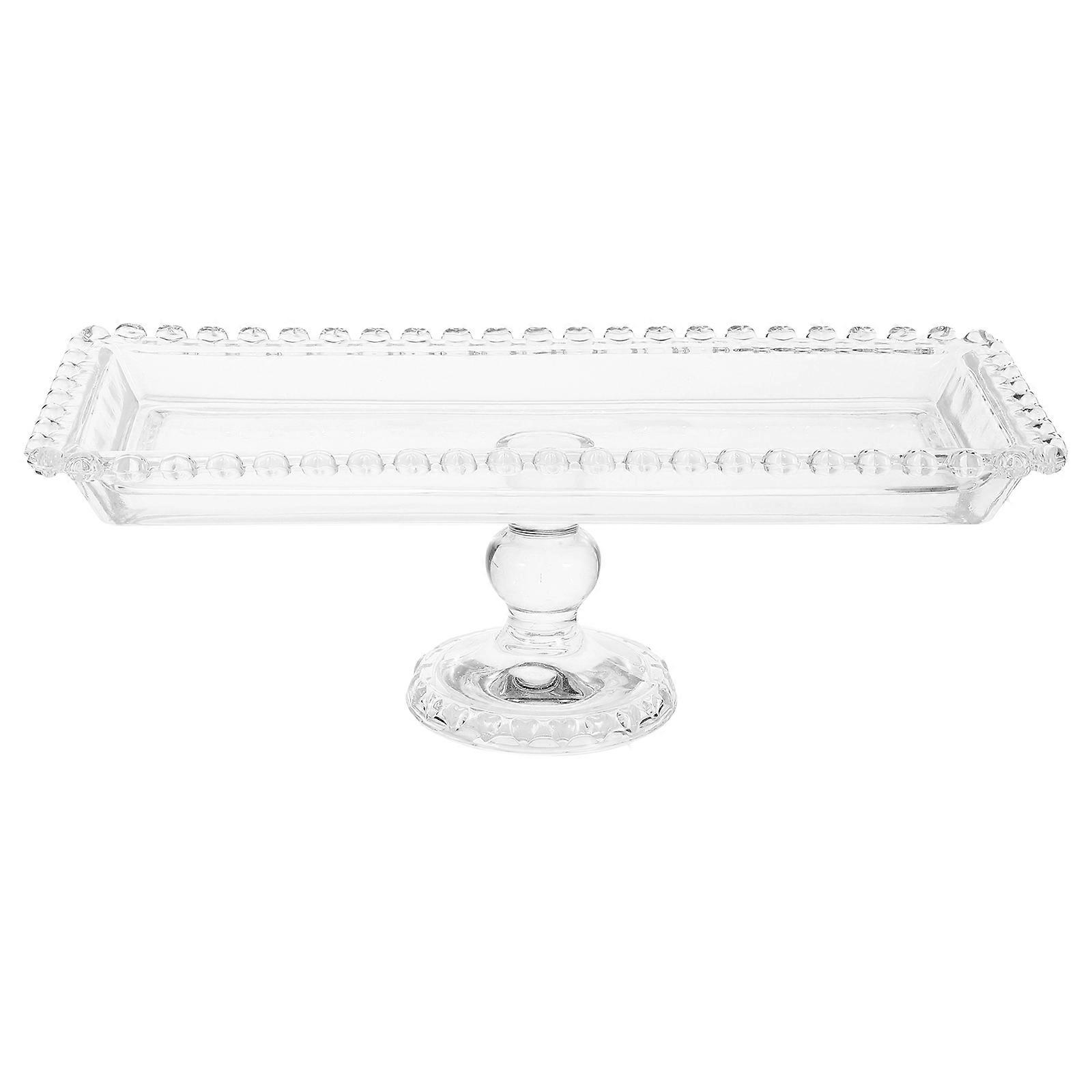Crystal Glass Square Serving Tray Transparent Color 29.80X12.80X11.00CM For Dining Table 1Pack