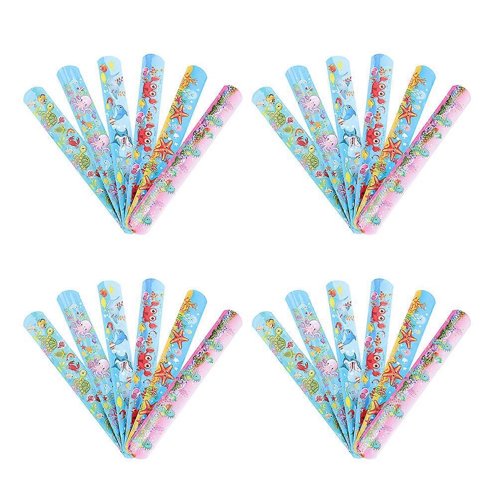 Slap Bands Ocean Kids Toys Marine Life Pattern Style Assorted Color 22X3CM 40Pcs