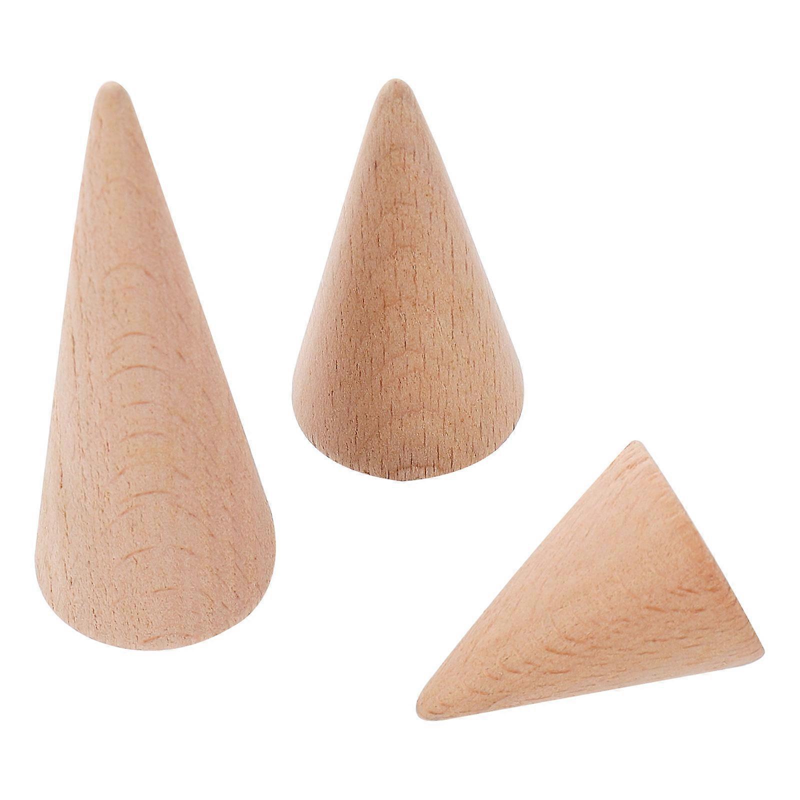 Creative Ring Display Stand Wood Jewelry Showcase Storage 3Pcs