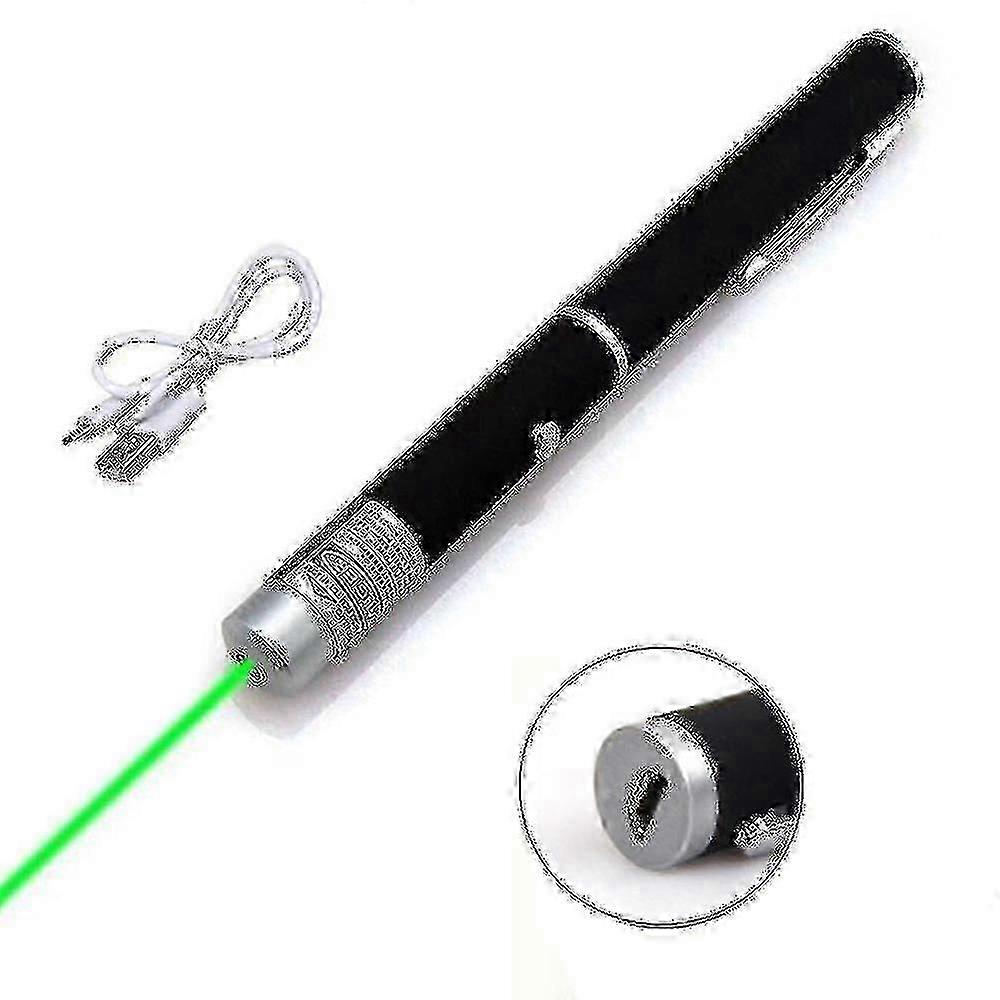 Green Usb Powerful Laser Portable Ballpoint Pen 201 5mw 532nm With Cable 500-1000m Laser Range Suitable For Lectures And T