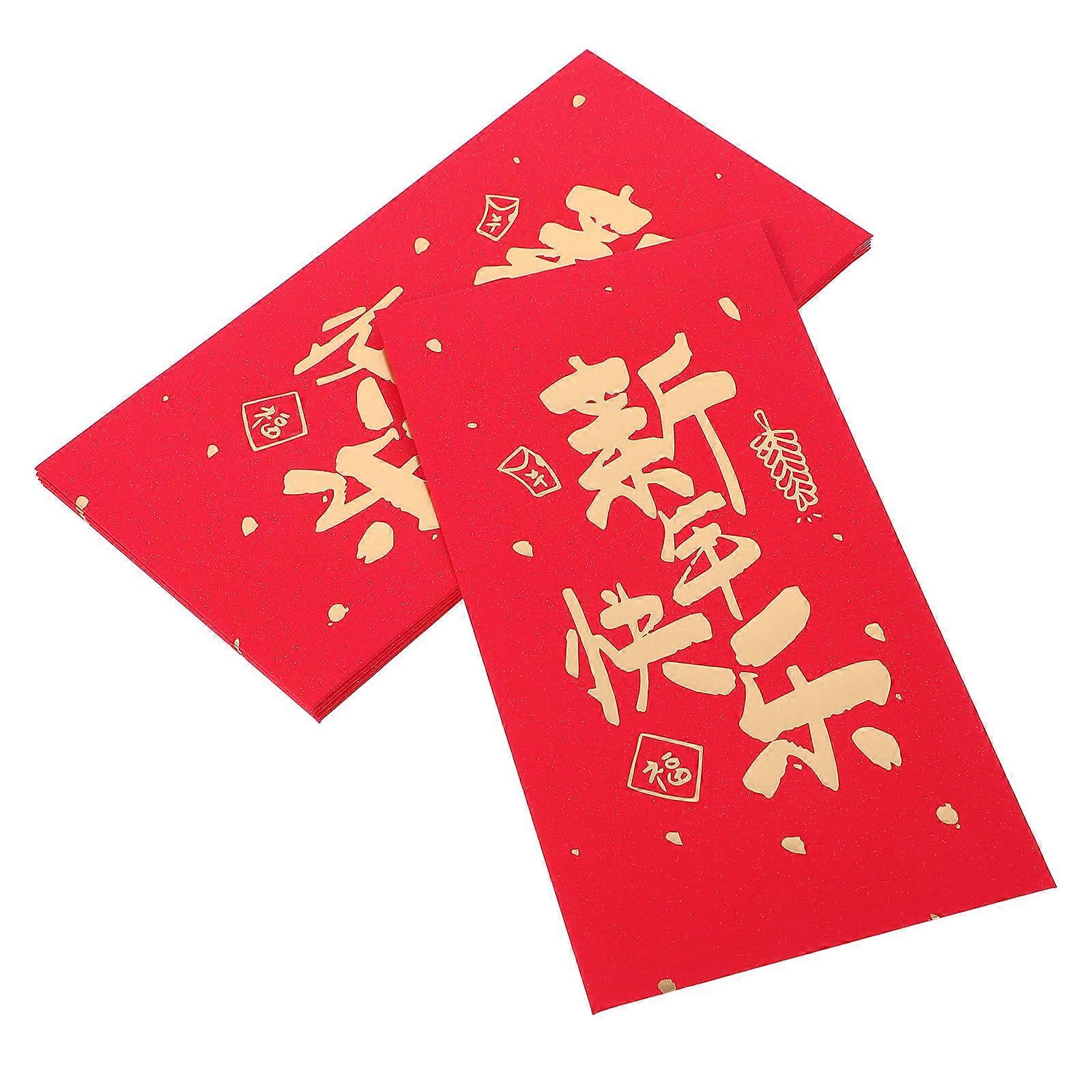Cash Envelope Chinese Style Red Envelopes Spring Festival present Container Lucky Money Envelopes Red Color 16.70X8.80X0.10CM 6Pcs