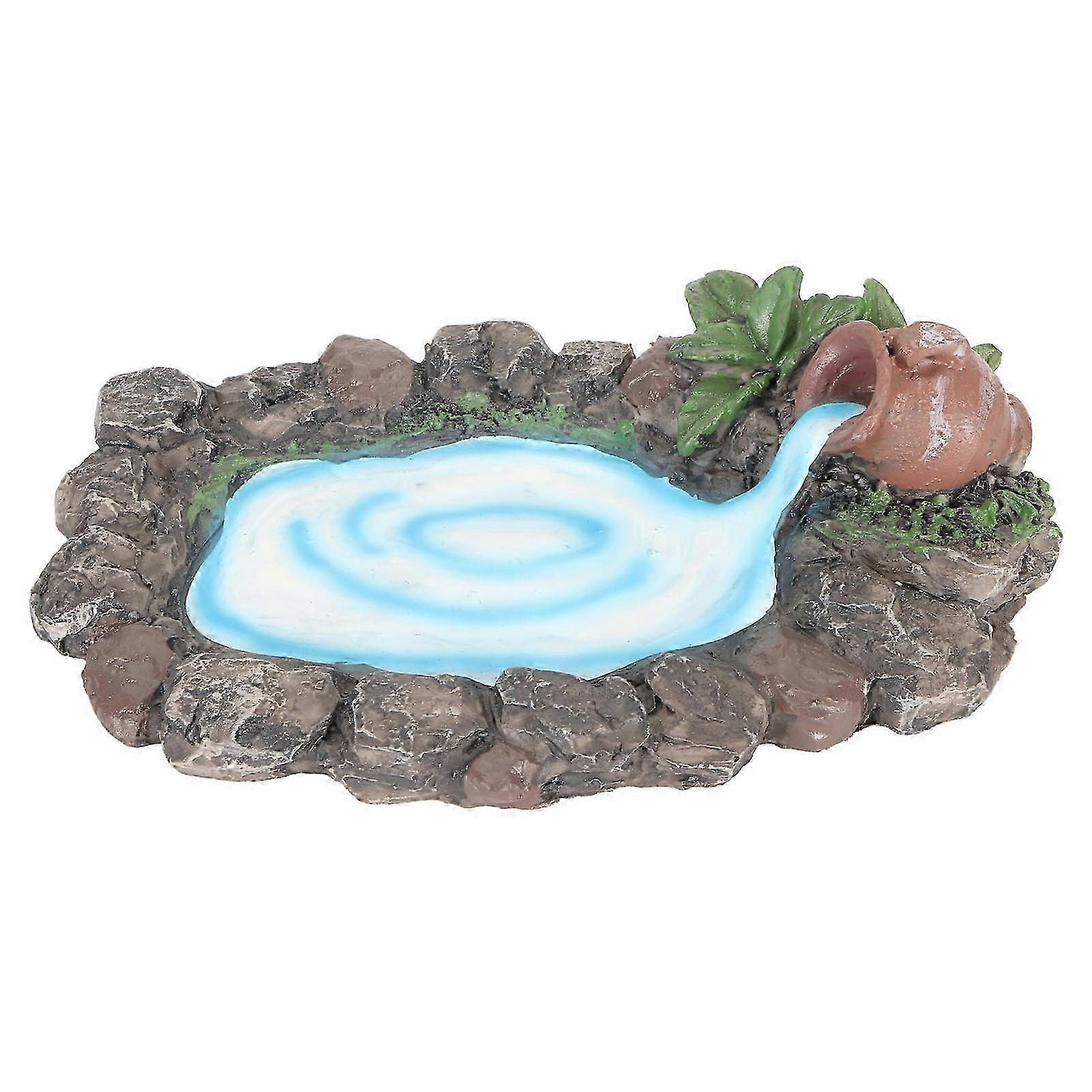 Miniature Hand Painted Resin Rock Pond for Outdoor House Decoration